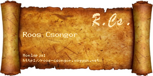 Roos Csongor névjegykártya